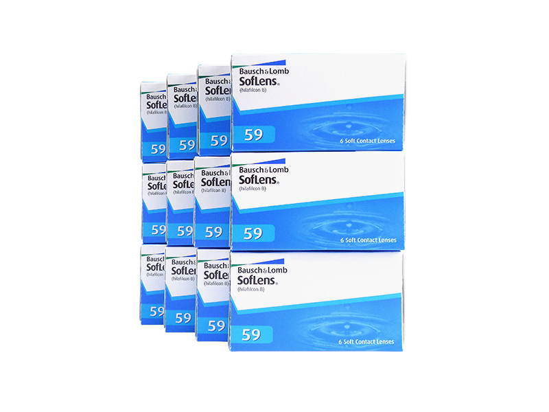 Soflens 59 12-Box Weekly Disposable Contact Lenses 6 Lenses Per Box