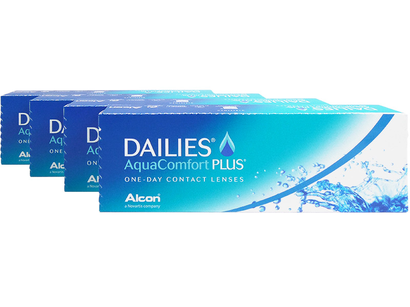 Dailies Aquacomfort Plus 4-Box Daily Disposable Contact Lenses 30 Lenses Per Box