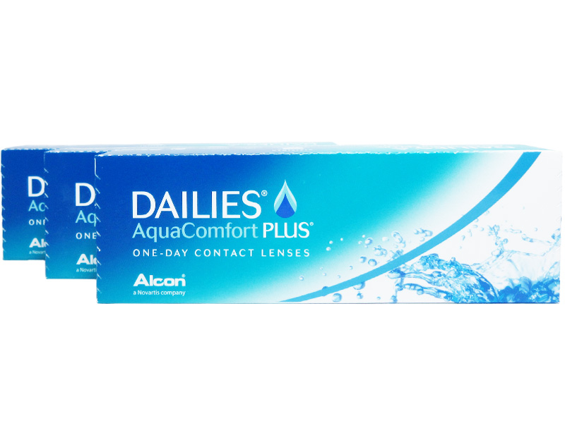 Dailies Aquacomfort Plus 90 Pack Daily Disposable Contact Lenses 30 Lenses Per Box