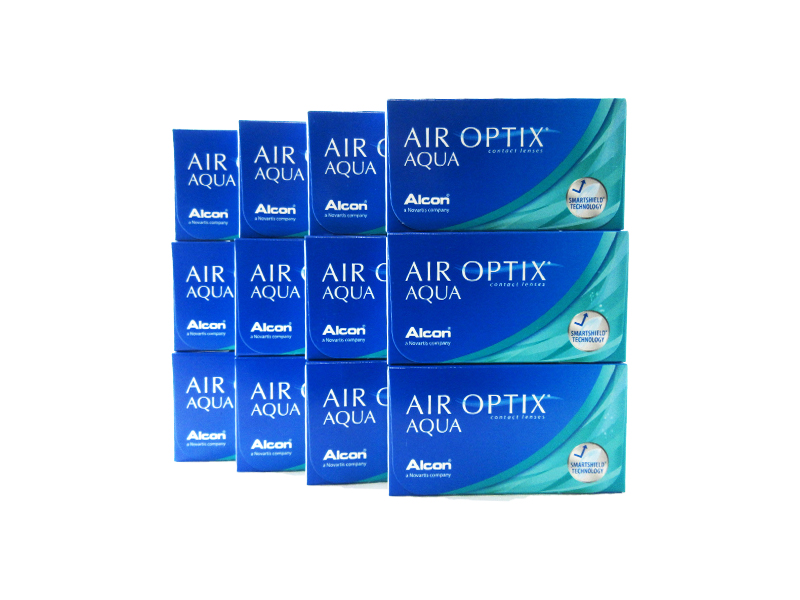 Air Optix Aqua 12-Box Monthly Disposable Contact Lenses 6 Lenses Per Box