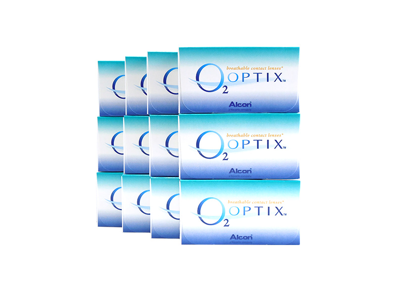 O2 Optix 12-Box Monthly Disposable Contact Lenses 6 Lenses Per Box