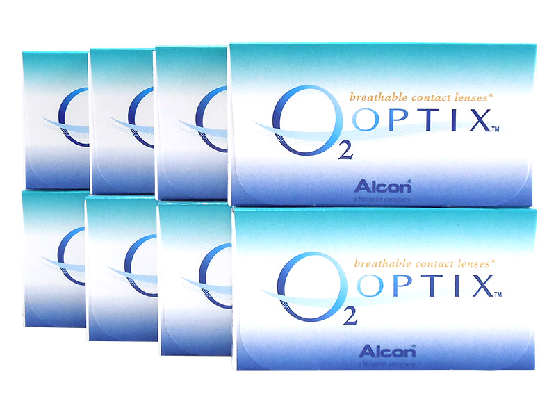 O2 Optix 8-Box Monthly Disposable Contact Lenses 6 Lenses Per Box