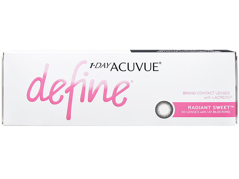 1 Day Acuvue Define Radiant Sweet With LACREON Daily Disposable Color Contact Lenses 30 Lenses Per Box