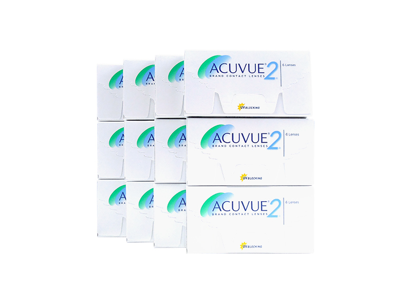 Acuvue 2 12-Box Weekly Disposable Contact Lenses 6 Lenses Per Box