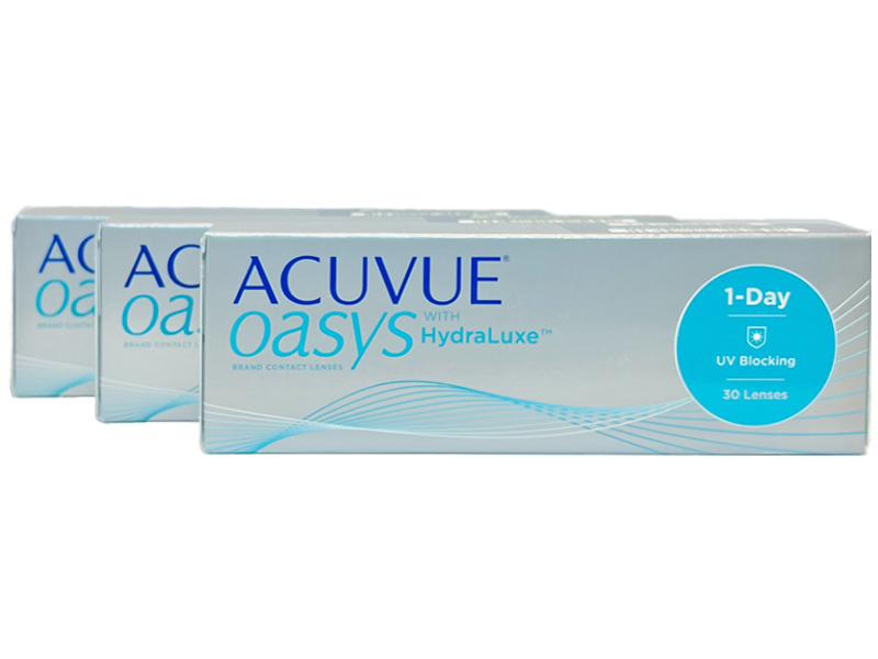 Acuvue Oasys 1-Day With Hyrdraluxe 90 Pack Daily Disposable Contact Lenses 30 Lenses Per Box